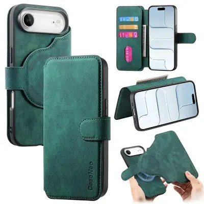 CASENEO MW-03 Plånboksfodral för iPhone Air Konstläder - Grön