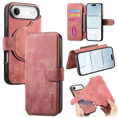 CASENEO MW-03 iPhone Air Plånboksfodral Konstläder - Rosa