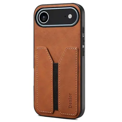 DENIOR iPhone Air Mobilskal Elastic Korthållare - Brun