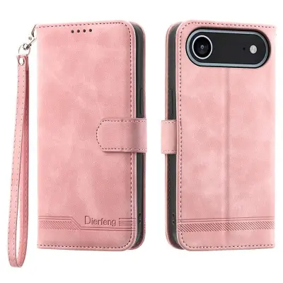 DIERFENG DF-03 Plånboksfodral för iPhone Air Konstläder - Rosa