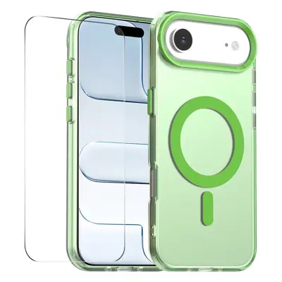 ENKAY iPhone Air Mobilskal MagSafe med 9H Härdat Glas - Grön