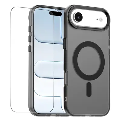 ENKAY iPhone Air Mobilskal MagSafe med 9H Härdat Glas - Svart