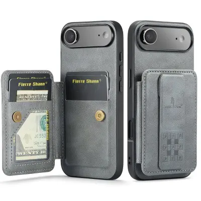 FIERRE SHANN 024 iPhone Air Fodral KonstLäder - Grå