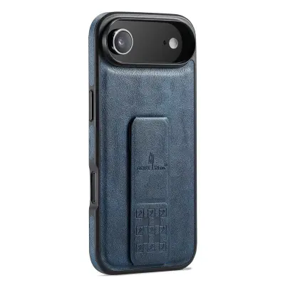 FIERRE SHANN för iPhone Air Fodral Kickstand KonstLäder - Blå