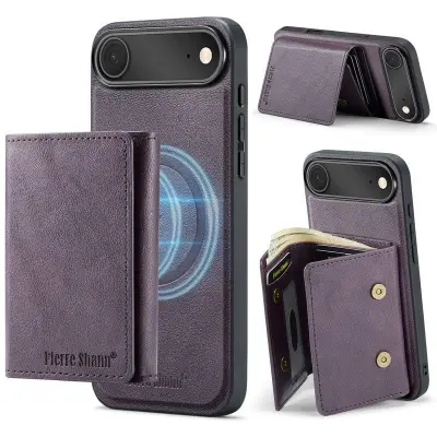 FIERRE SHANN FS030 iPhone Air Plånboksfodral Konstläder - Lila