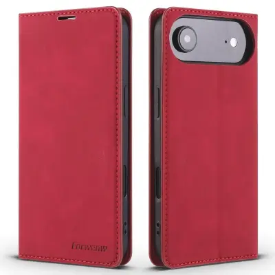 FORWENW iPhone Air Plånboksfodral Konstläder - Röd