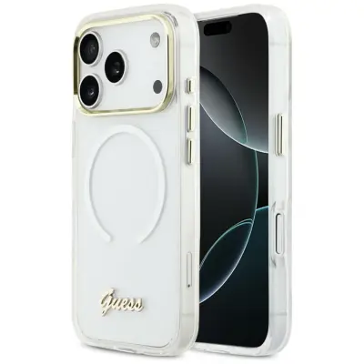 Guess Mobilskal För iPhone Air MagSafe IML Gradient Script Metal - Vit