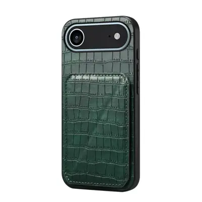 iPhone Air Mobilskal Korthållare Crocodile Textured - Grön