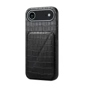 Mobilskal till iPhone Air Korthållare Crocodile Textured - Svart