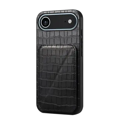 iPhone Air Mobilskal Korthållare Crocodile Textured - Svart