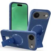 iPhone Air Mobilskal MagSafe Kickstand Carbon Fiber - Blå
