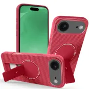 iPhone Air Mobilskal MagSafe Kickstand Carbon Fiber - Röd