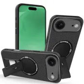 iPhone Air Mobilskal MagSafe Kickstand Carbon Fiber - Svart