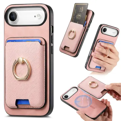 iPhone Air Mobilskal MagSafe Korthållare Kickstand - Roséguld