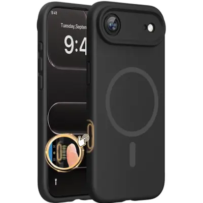 iPhone 17 Air Mobilskal Magsafe Liquid Silicone - Svart