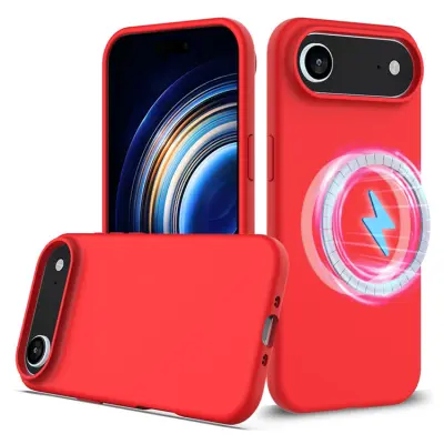 iPhone Air Mobilskal MagSafe Silikon Anti-Drop - Röd