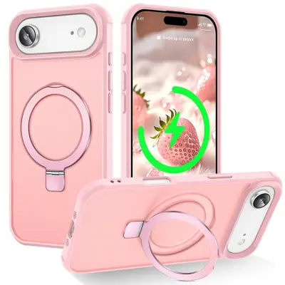 iPhone Air Mobilskal MagSafe TPU+PC Kickstand - Rosa