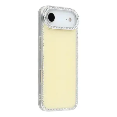 iPhone Air Mobilskal Rhinestone Edge - Glitter Gul