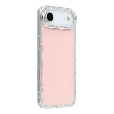 iPhone Air Mobilskal Rhinestone Edge - Glitter Ljusrosa