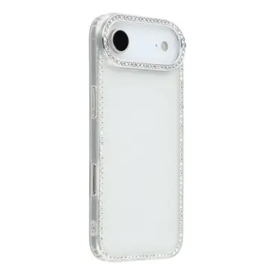 iPhone Air Mobilskal Rhinestone Edge - Glitter Transparent