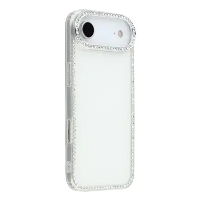 iPhone Air Mobilskal Rhinestone Edge - Glitter Vit