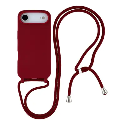 iPhone Air Mobilskal TPU Shockproof med Lanyard - Mörkröd