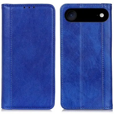 iPhone Air Plånboksfodral Äkta Läder Litchi - Blå