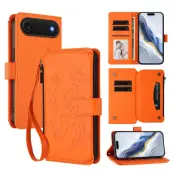 iPhone Air Plånboksfodral Butterfly Floral Imprint - Orange