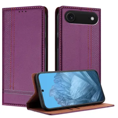 iPhone Air Plånboksfodral Kickstand Grid Pattern - Lila