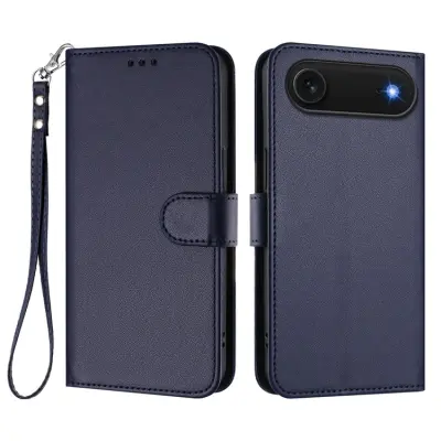 iPhone Air Plånboksfodral Läder med Handledsrem (Blå)