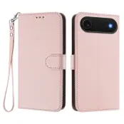iPhone Air Plånboksfodral Läder med Handledsrem (Rosa)