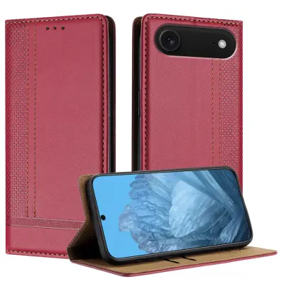 iPhone Air Plånboksfodral L Shaped Grid Pattern - Röd