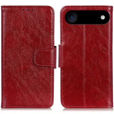 iPhone Air Plånboksfodral Äkta läder - Röd