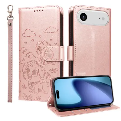 iPhone Air Plånboksfodral RFID med handledsrem - Rosa