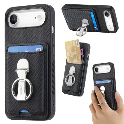 D.G Ming iPhone Air Mobilskal Äkta läder - Svart