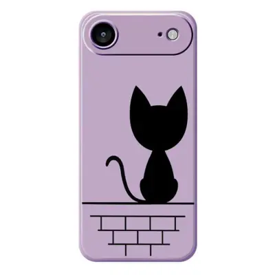 iPhone Air Mobilskal Black Cat on the Wall - Lila