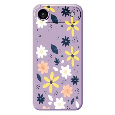 iPhone Air Mobilskal Colorful Floral Blue Leaves TPU - Lila