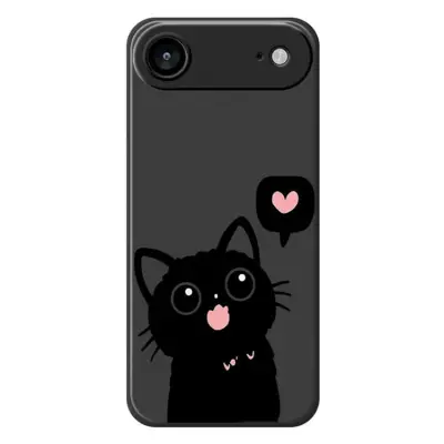 iPhone Air Mobilskal Love Black Cat Pattern - Svart