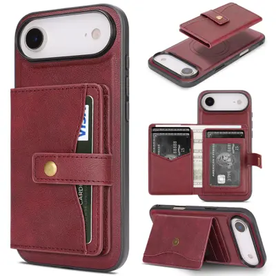 iPhone Air Mobilskal MagSafe Detachable Korthållare (Röd)