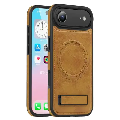 iPhone Air Mobilskal MagSafe Kickstand Läder - Brun