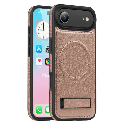 iPhone Air Mobilskal MagSafe Kickstand Läder - Roséguld