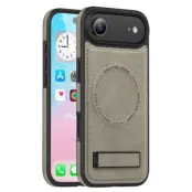 iPhone Air Mobilskal MagSafe Kickstand Läder - Titanium Grå