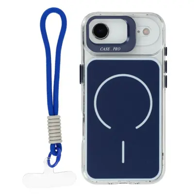 iPhone Air Mobilskal MagSafe Lens Kickstand med Handrem (Blå)