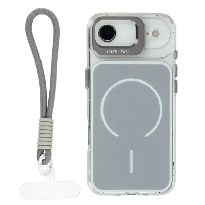 iPhone Air Mobilskal MagSafe Lens Kickstand med Handrem (Grå)