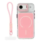 Mobilskal till iPhone Air MagSafe Lens Kickstand med Handrem (Rosa)