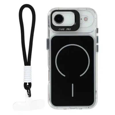 iPhone Air Mobilskal MagSafe Lens Kickstand med Handrem (Svart)