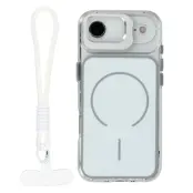 Mobilskal till iPhone Air MagSafe Lens Kickstand med Handrem (Vit)