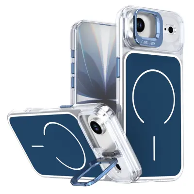 iPhone Air Mobilskal MagSafe Lens Kickstand TPU + PC - Blå (Blå)