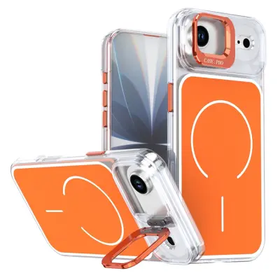 iPhone Air Mobilskal MagSafe Lens Kickstand TPU + PC - Orange (Orange)