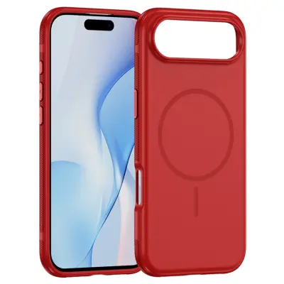 iPhone Air Mobilskal MagSafe PC + TPU Shockproof - Röd